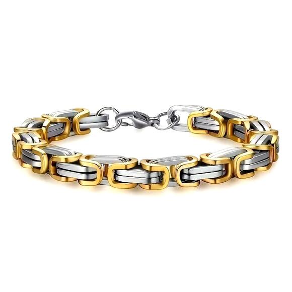 Unisex Classic Box Chain Bracelet Silver on Silver - Picture 5 of 6